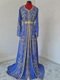 Blue and Gold embroidered Takchita Kaftan