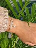 Gold chain bracelet with Blue Fatima eye Decor