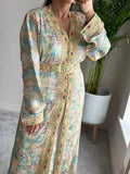 Takchita EL Hama in Turquoise multicolour with Gold embroidery