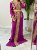 Kaftan Nakhwa in Pink with gold belt and colourful embellishment