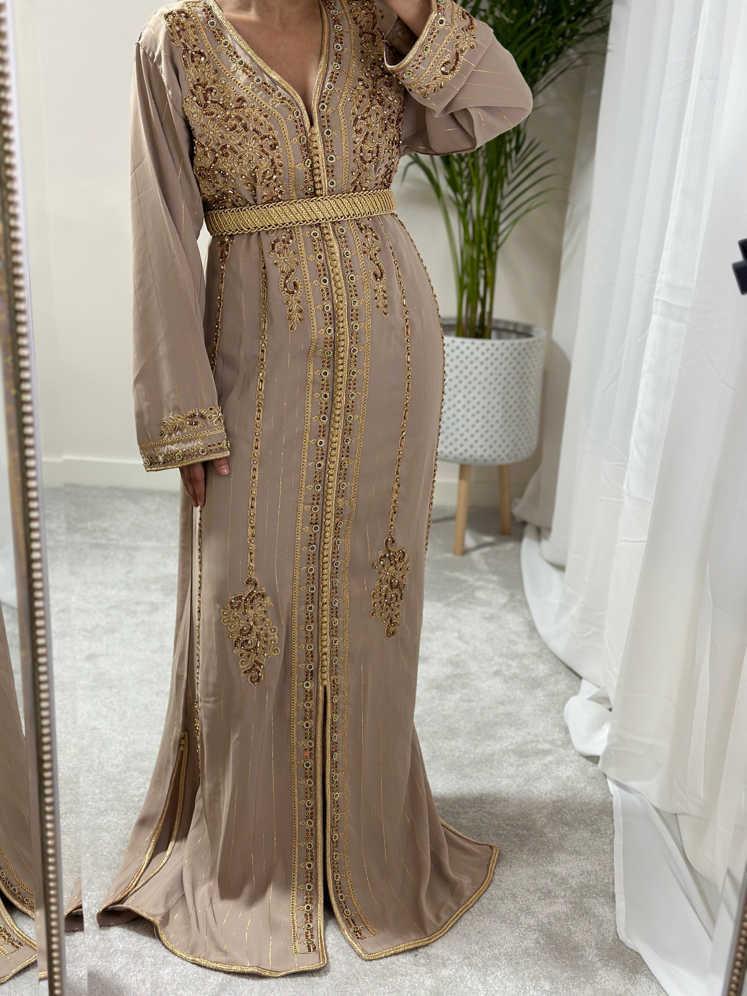 Kaftan HAYAT In Beige Nude Colour