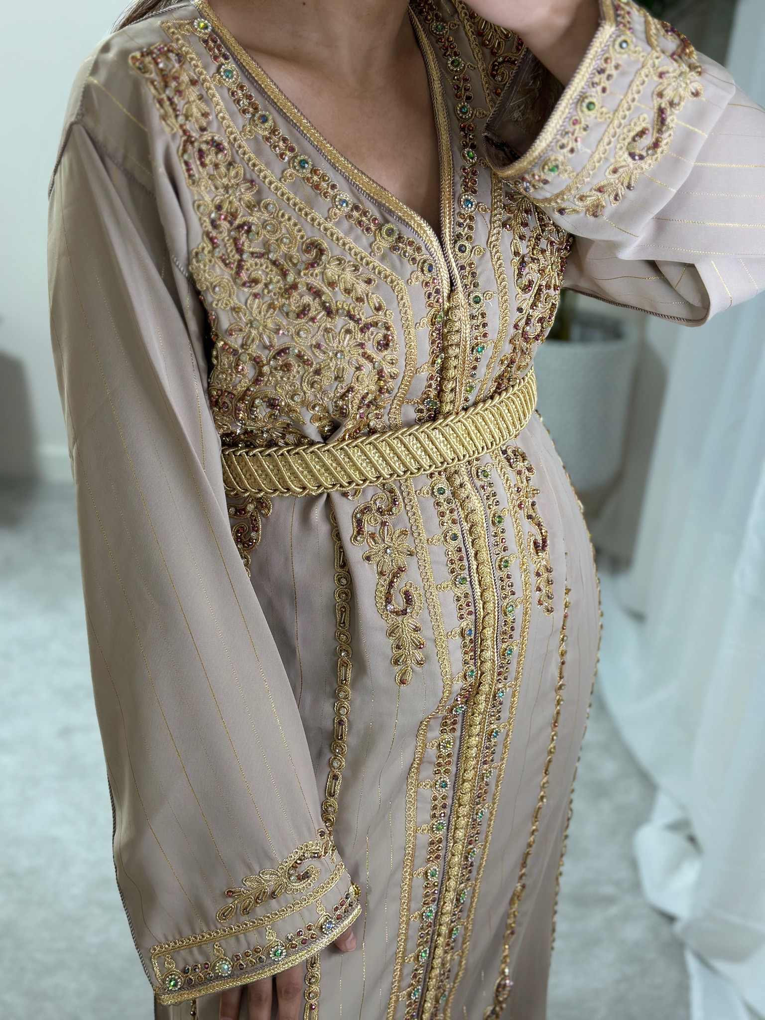 Kaftan HAYAT In Beige Nude Colour