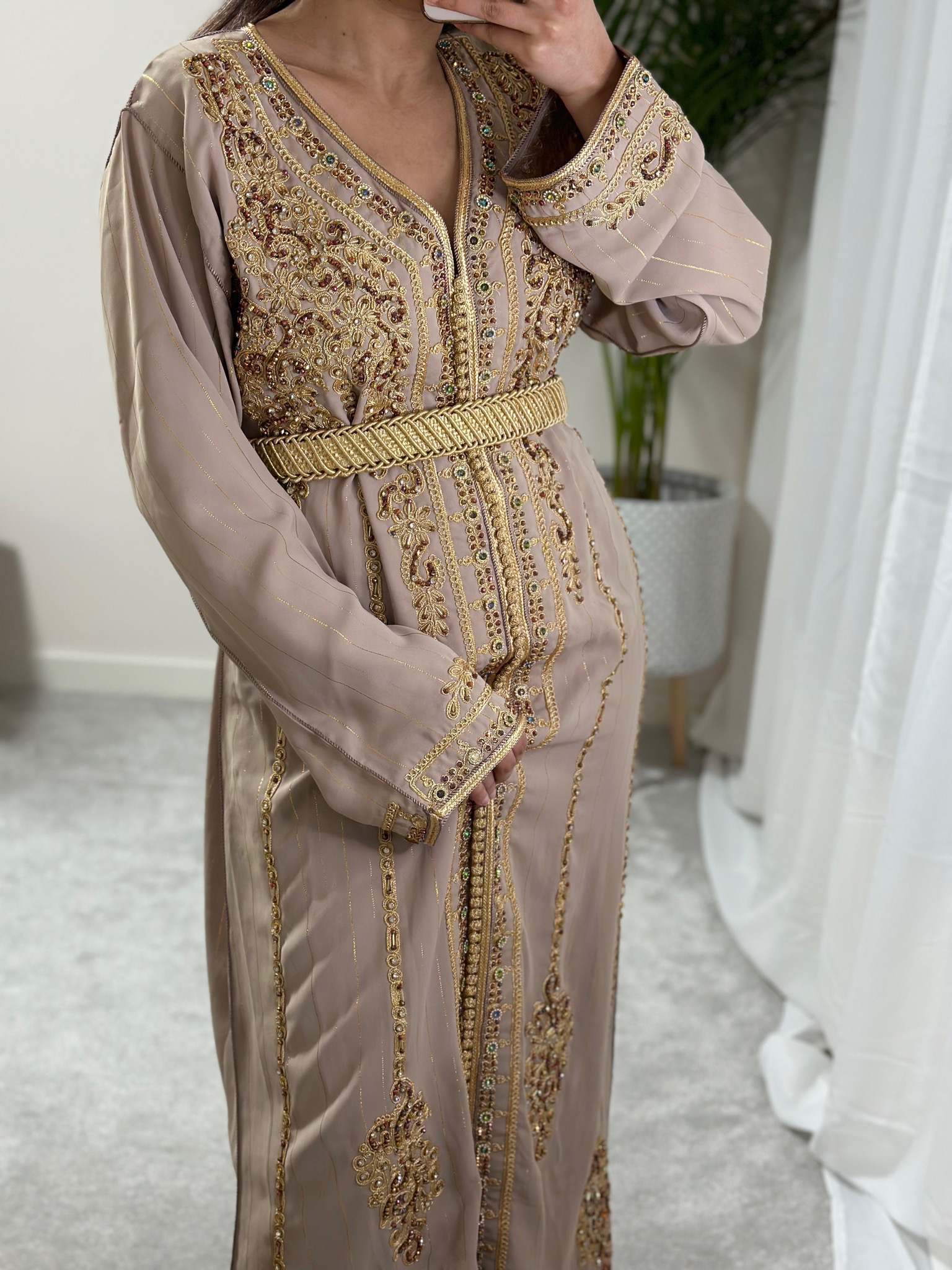 Kaftan HAYAT In Beige Nude Colour