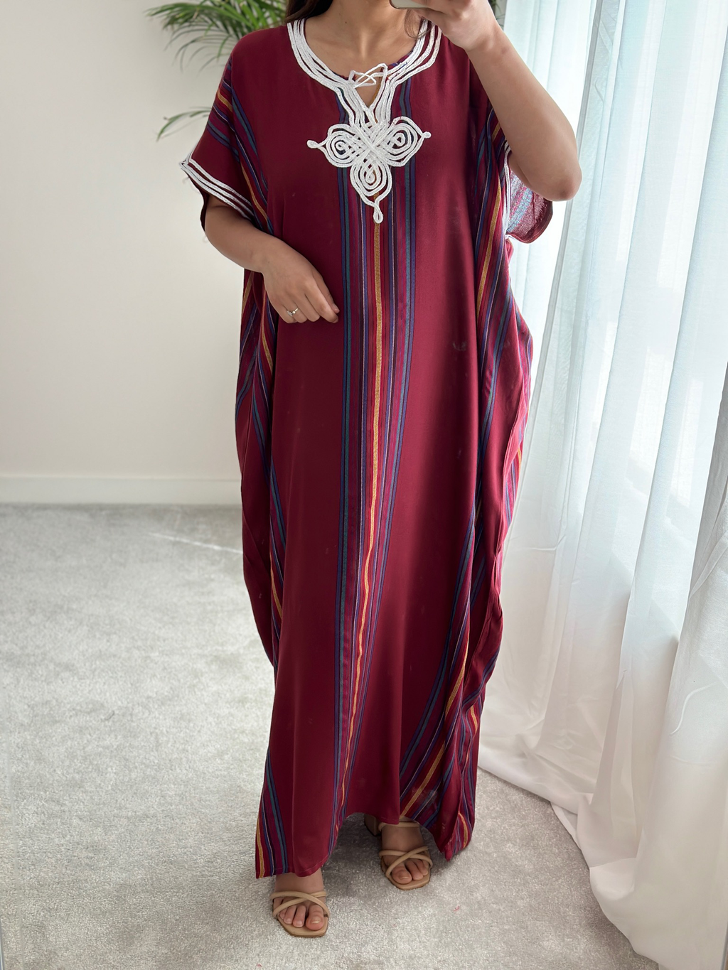 Burgundy Moroccan Gandoura