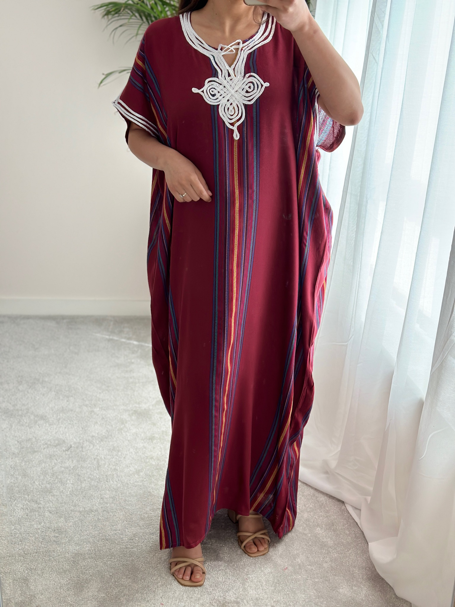 Burgundy Moroccan Gandoura
