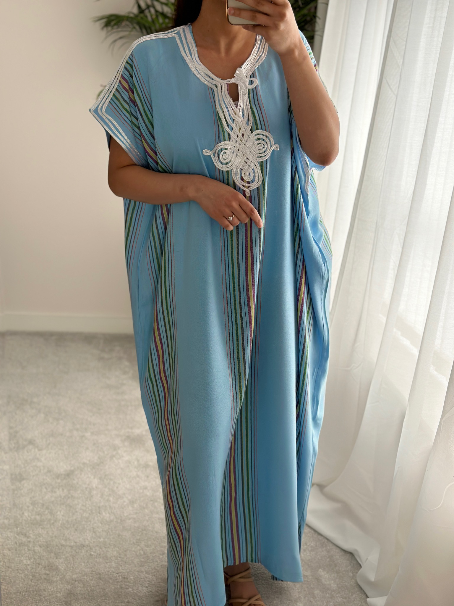 Sky Blue Moroccan Gandoura
