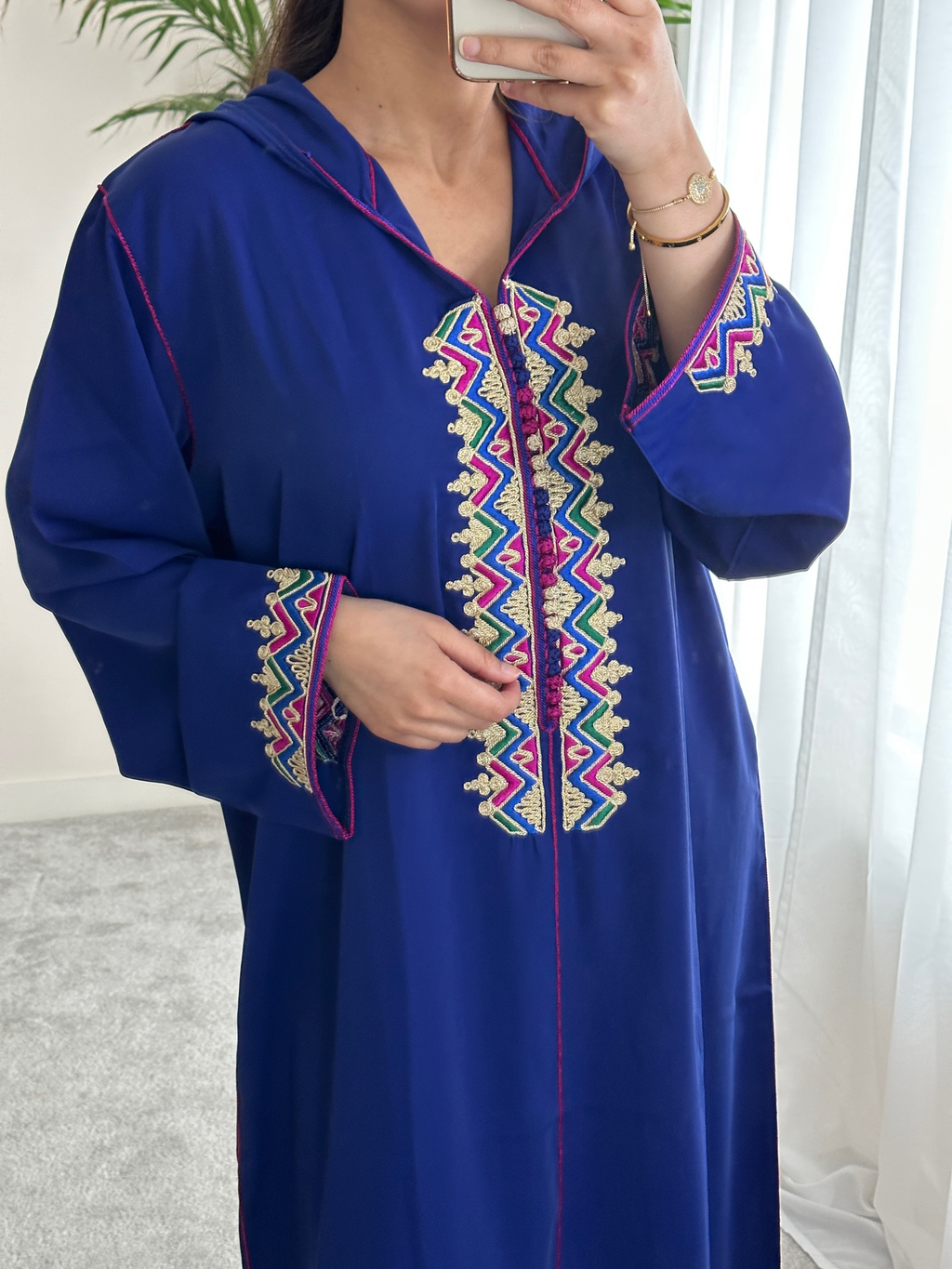 Moroccan Jellaba In Dark Blue