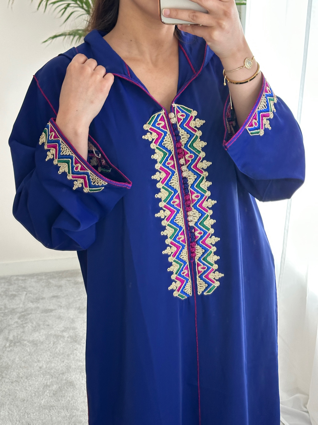 Moroccan Jellaba In Dark Blue