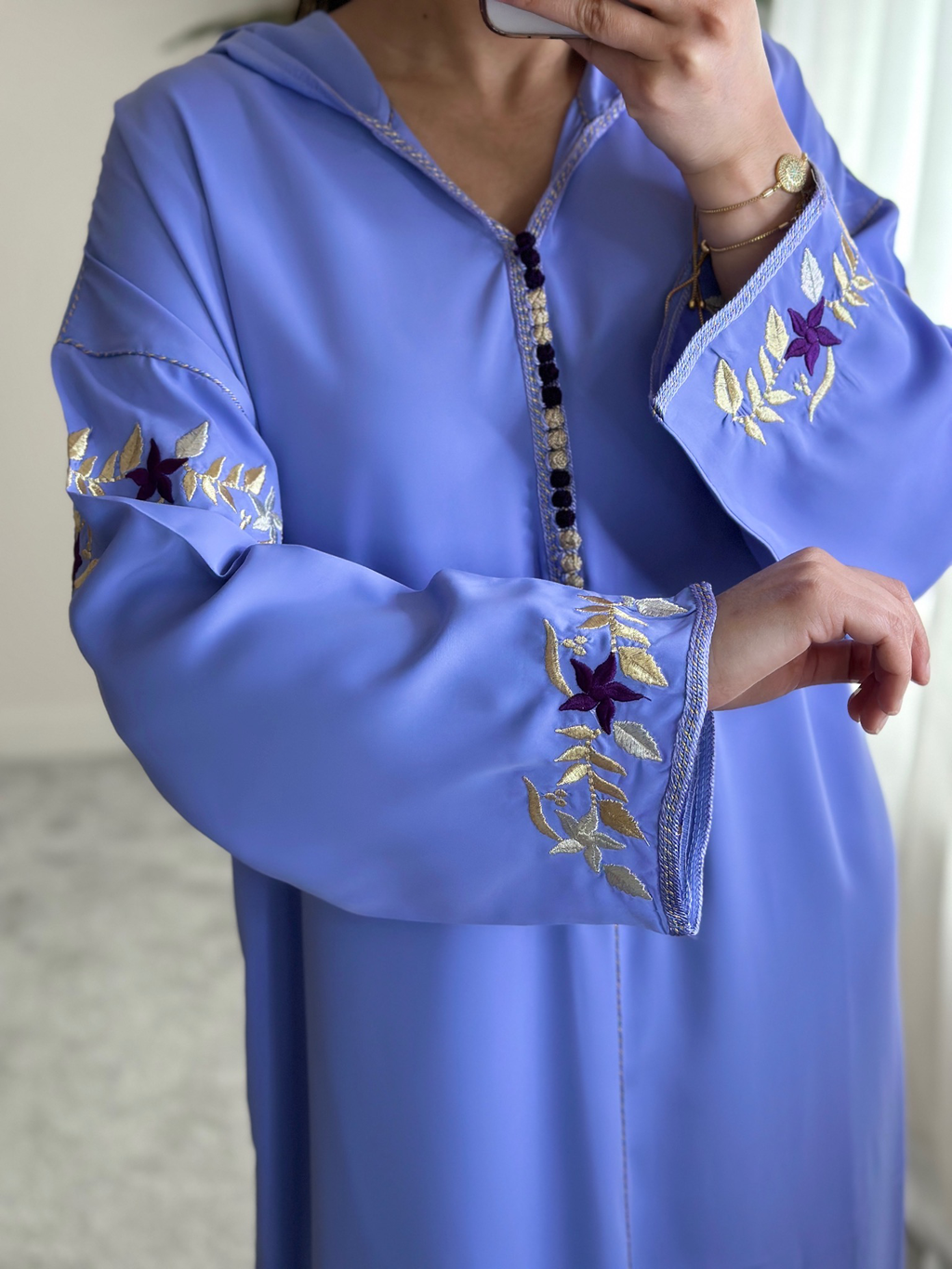 Moroccan Jellaba In Dodger Blue
