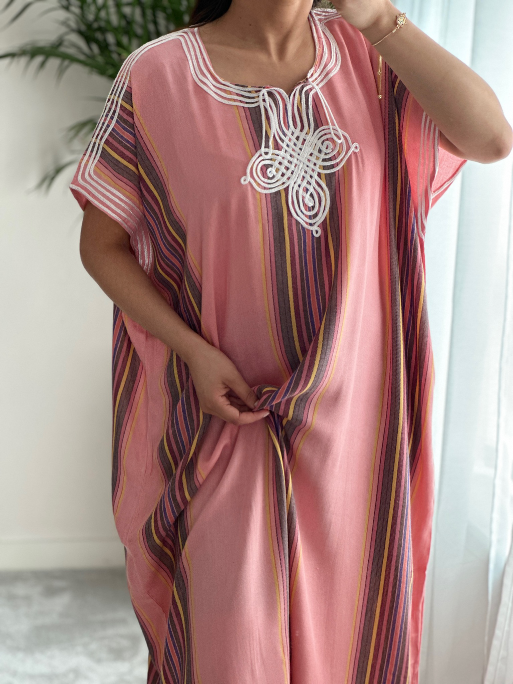 Moroccan Gandoura In Light Pink