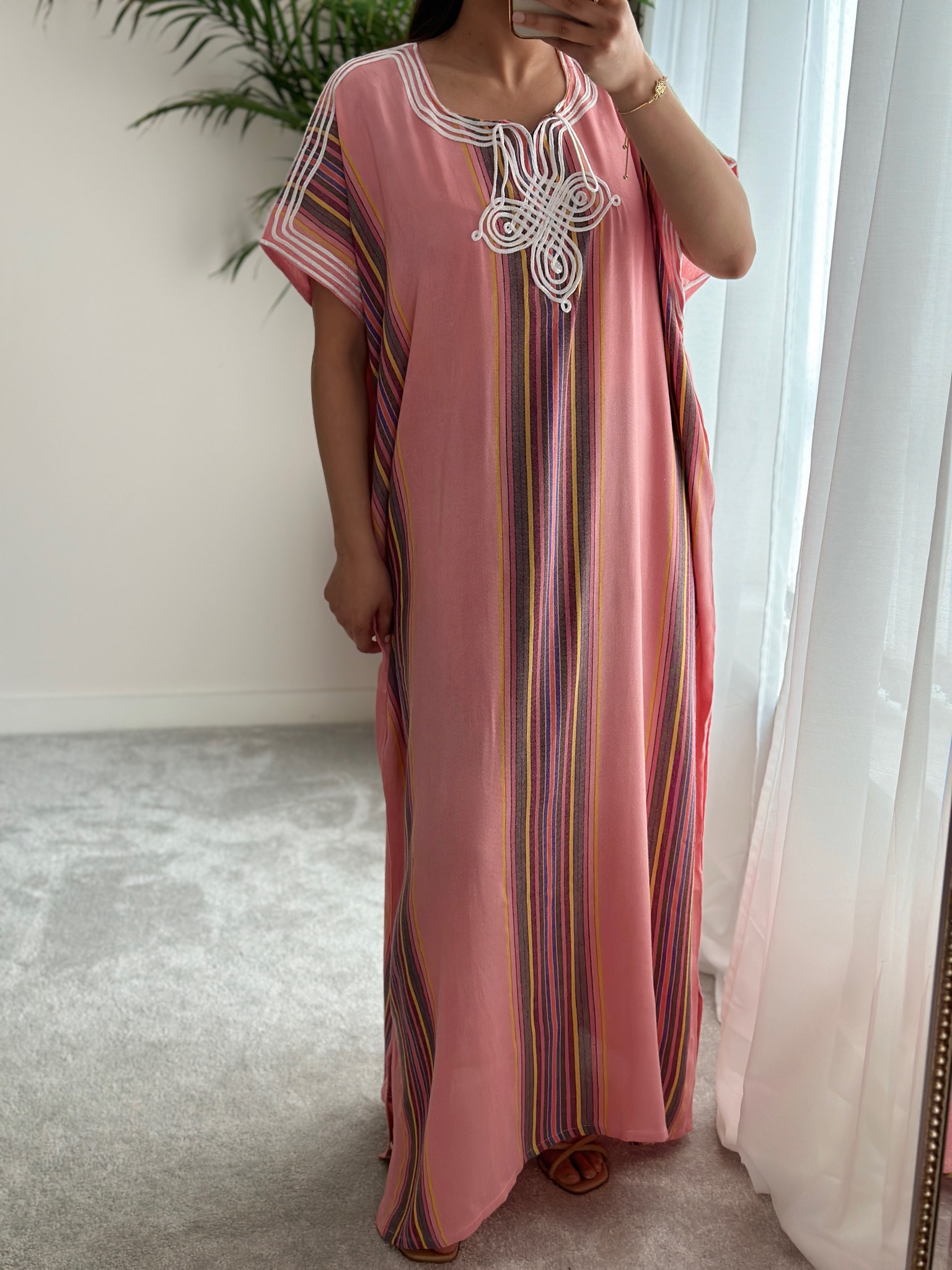 Moroccan Gandoura In Light Pink