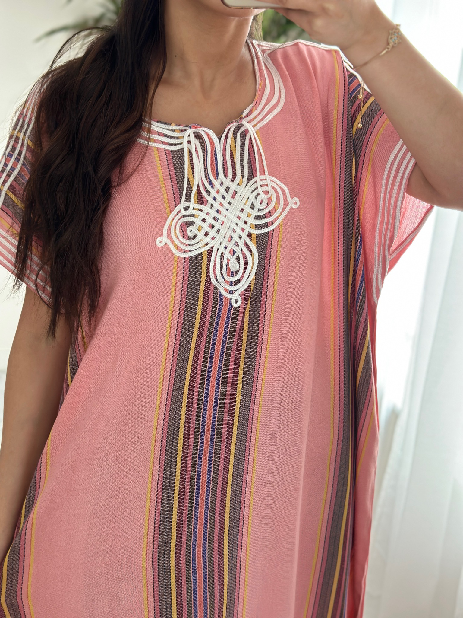 Moroccan Gandoura In Light Pink