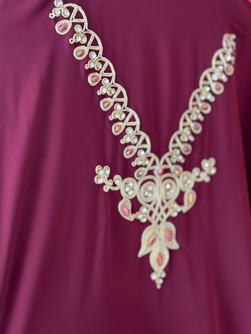 Kaftan JAWHAR in Burgundy