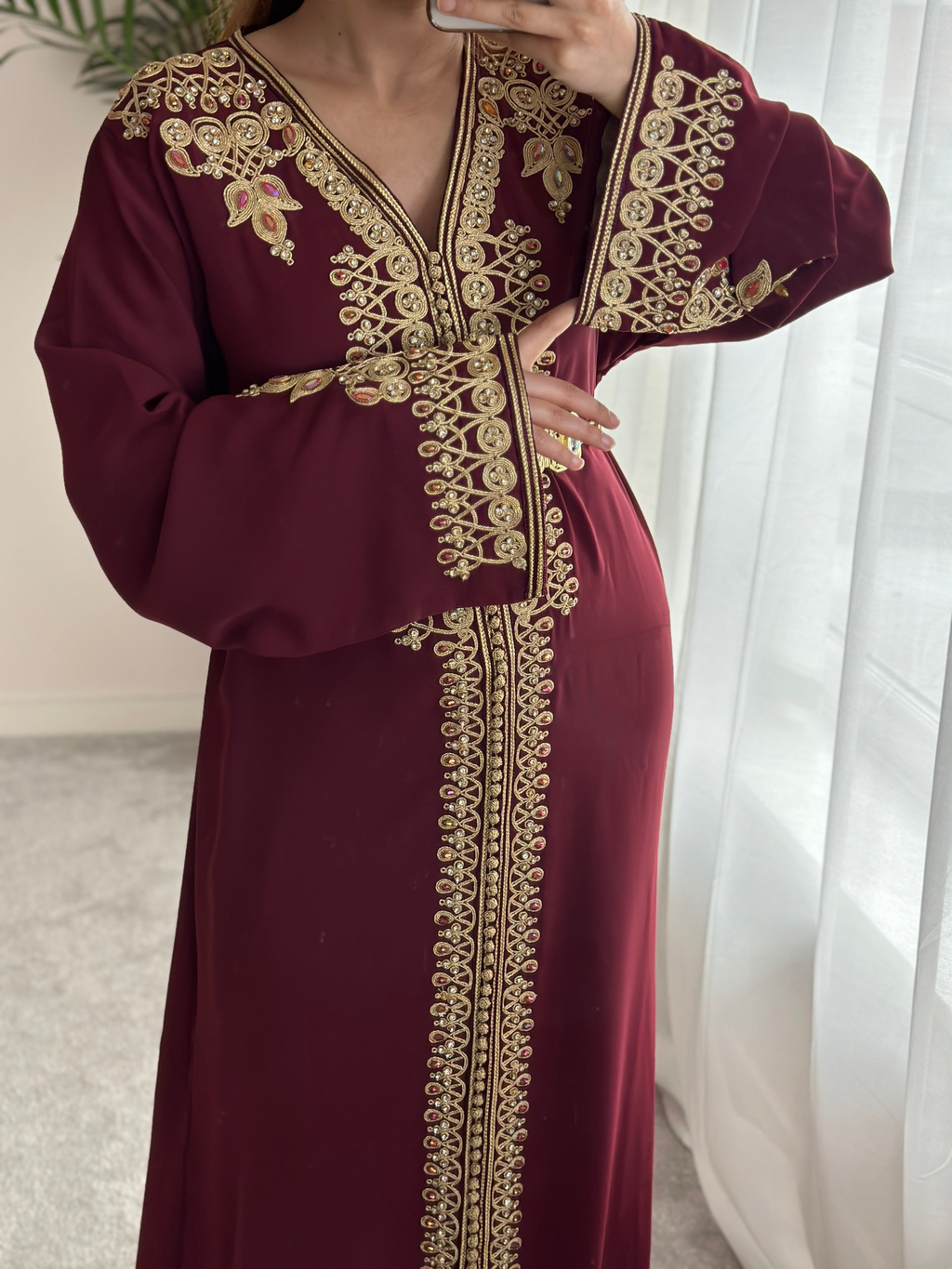 Kaftan JAWHAR in Burgundy