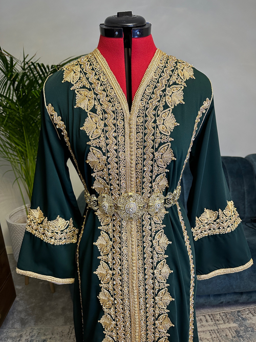 Kaftan AHLAM In Bridal Green
