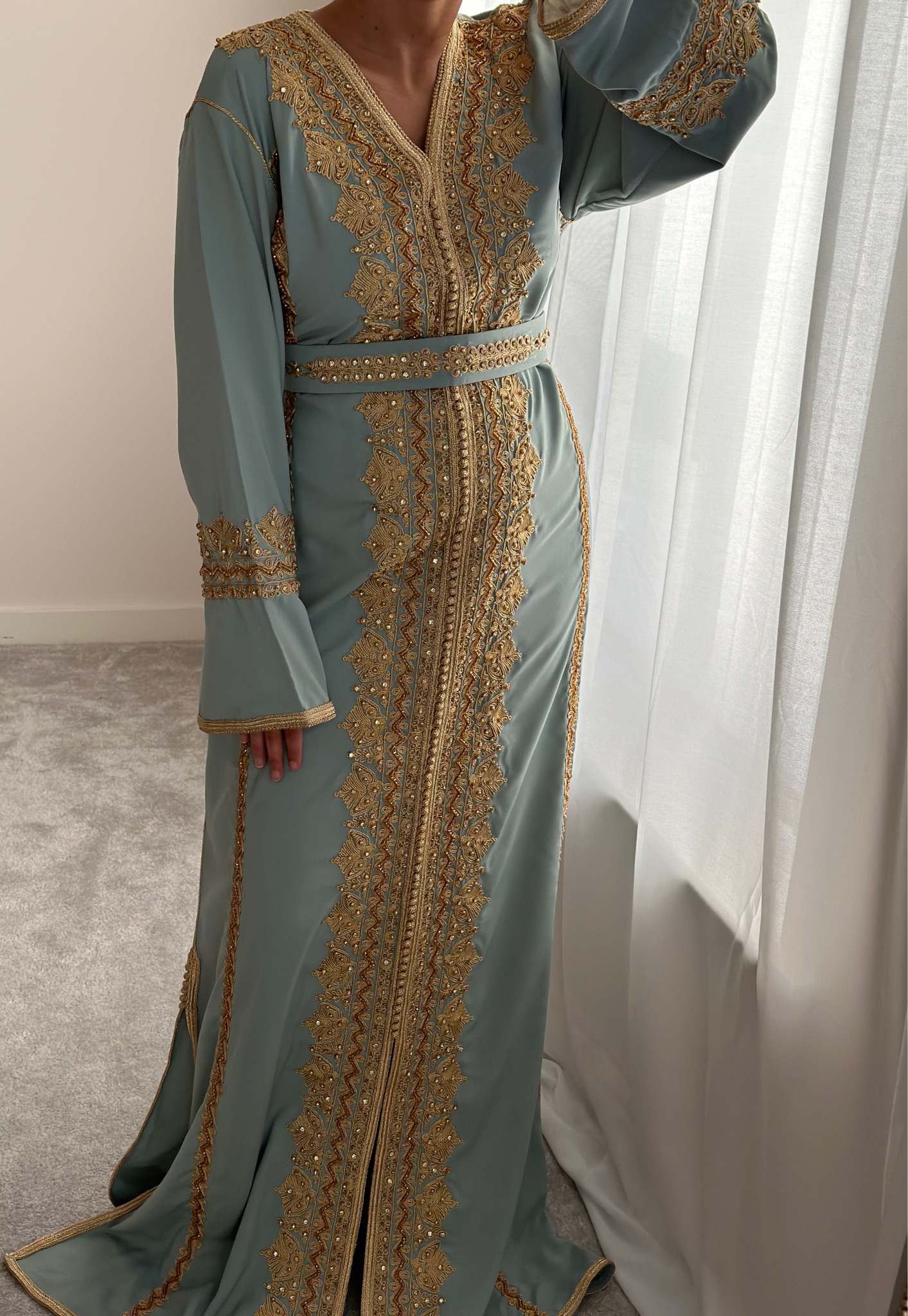 Kaftan AHLAM In Light Turquoise