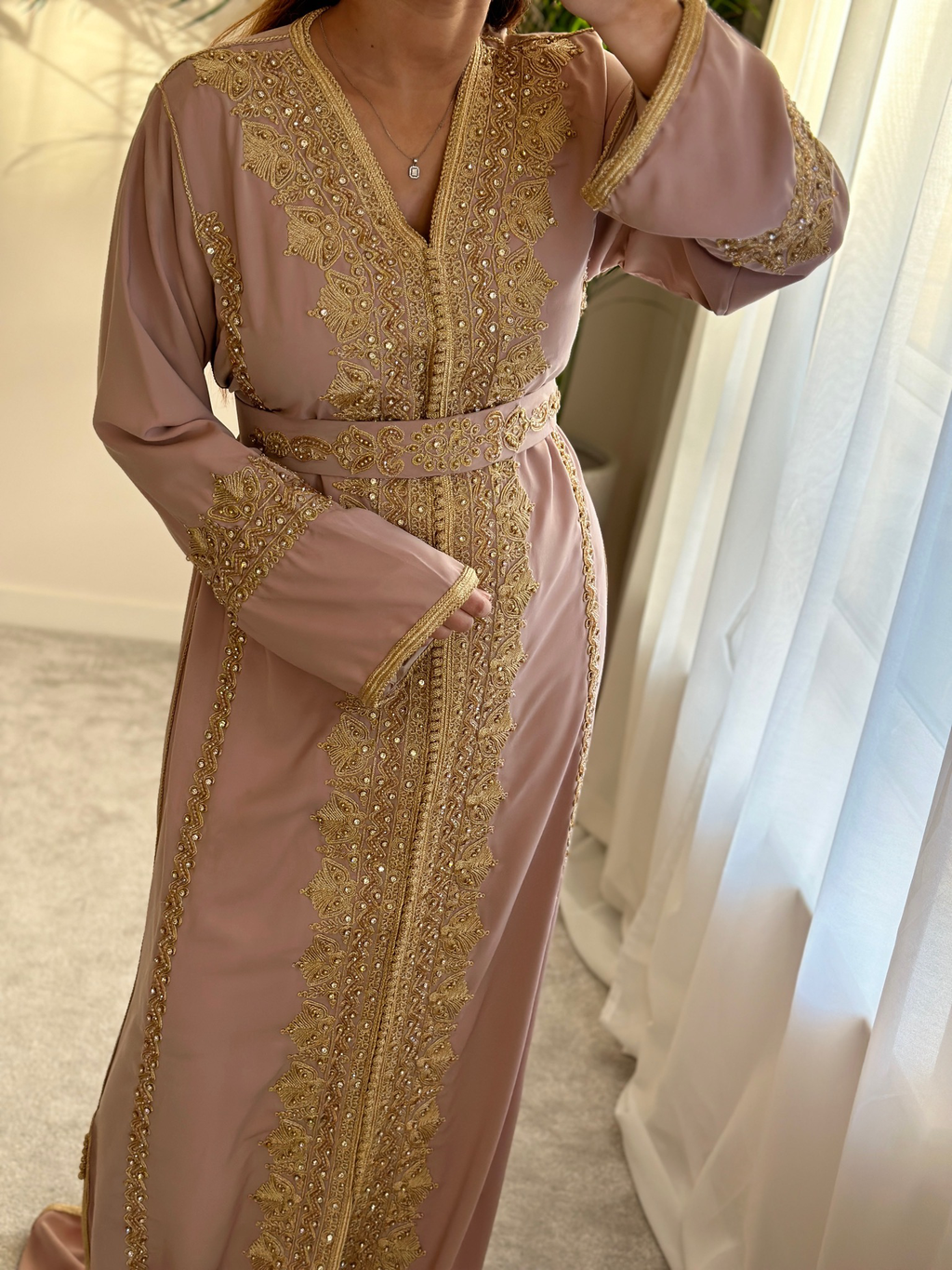 Kaftan AHLAM in Pink Nude