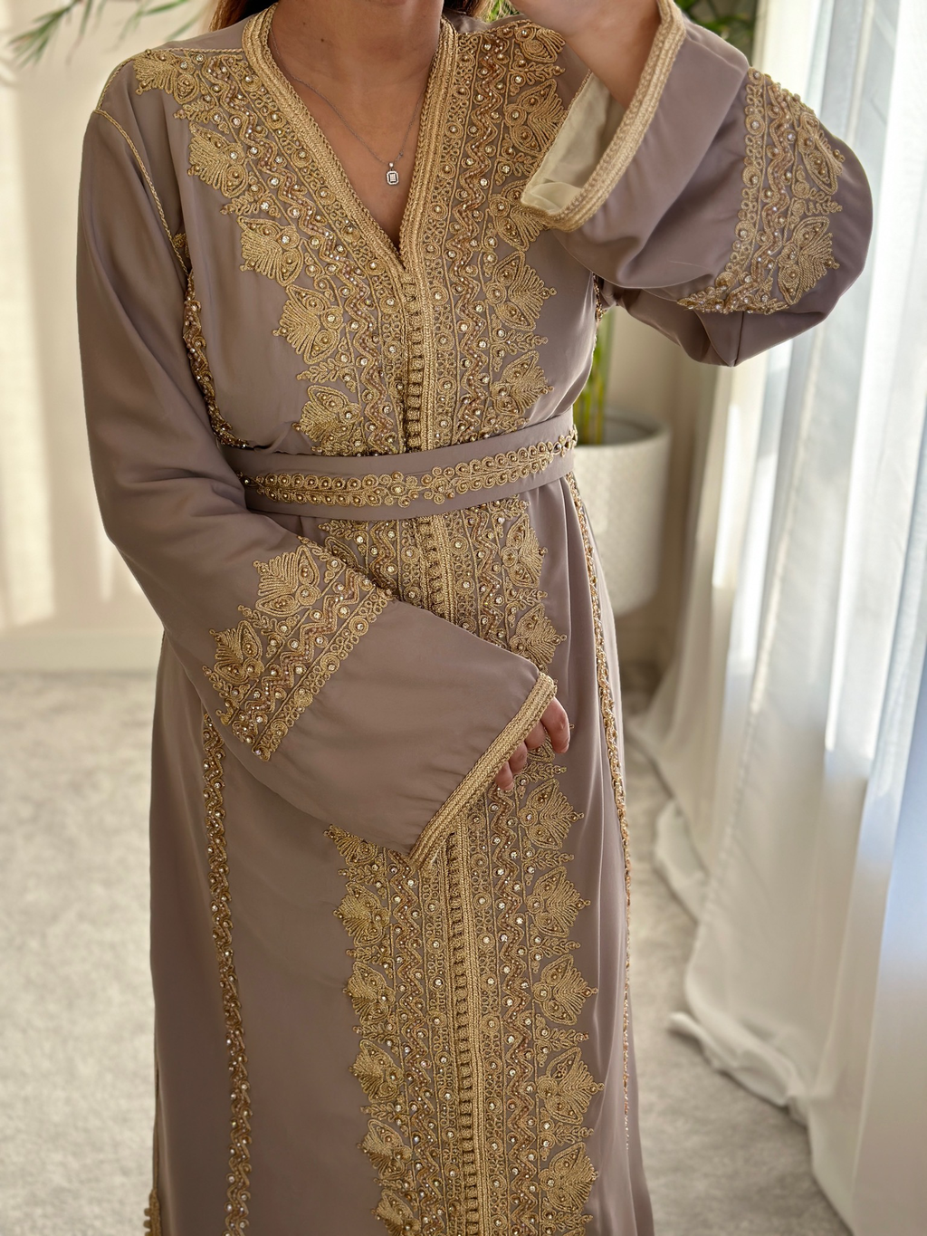 Kaftan AHLAM in Mocha colour