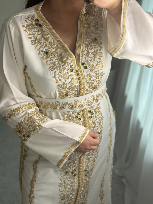 Bridal White Gold Kaftan