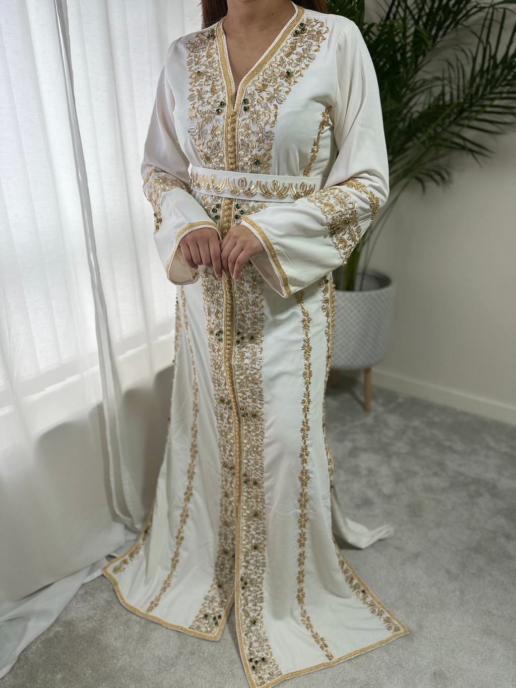 Bridal White Gold Kaftan