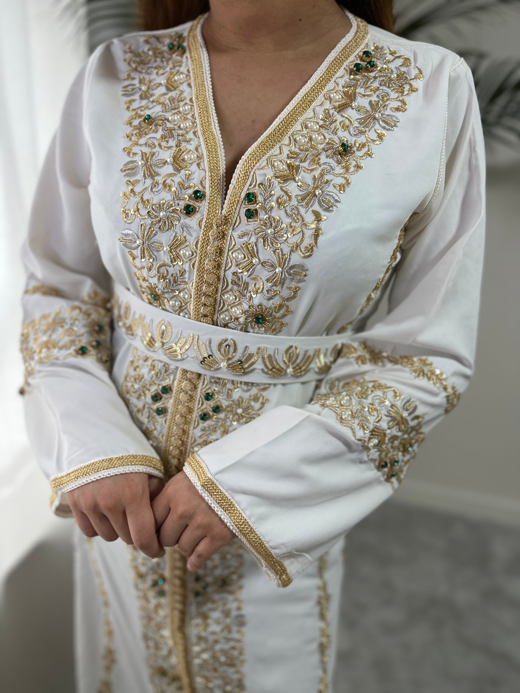 Bridal White Gold Kaftan