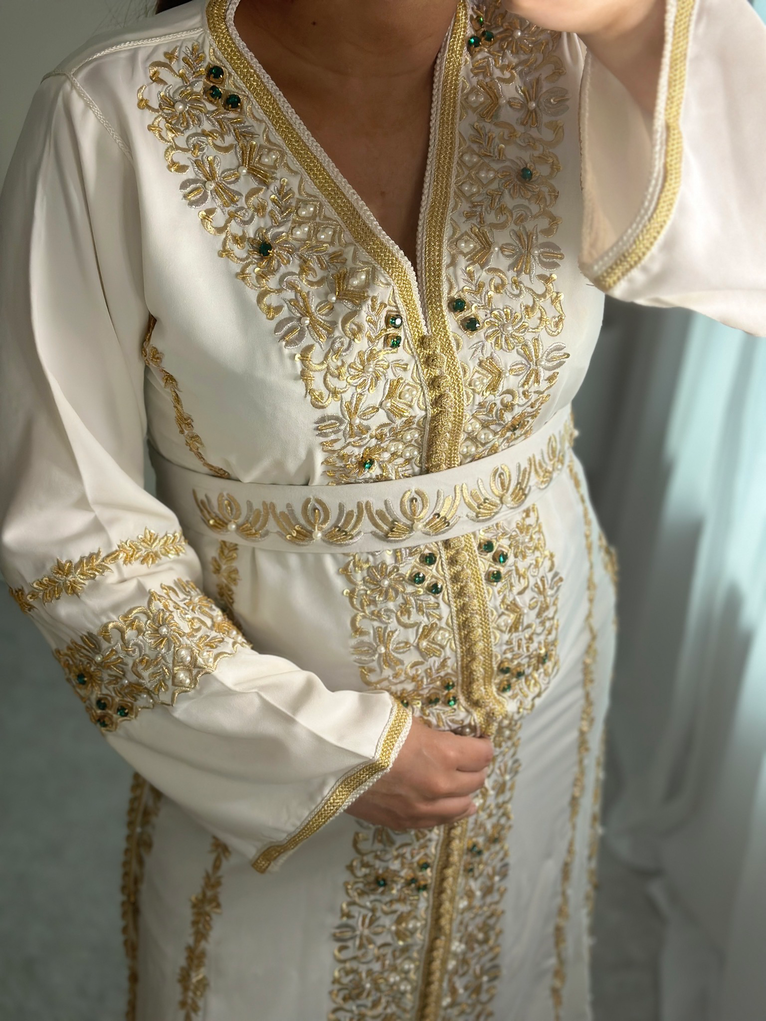 Bridal White Gold Kaftan