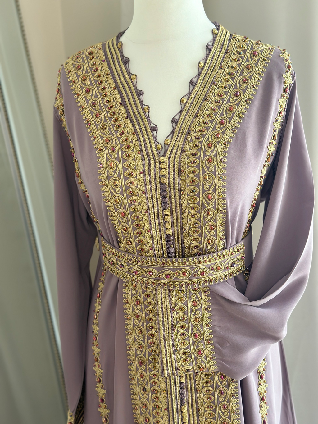 Kaftan Leyla In Nude Pearl