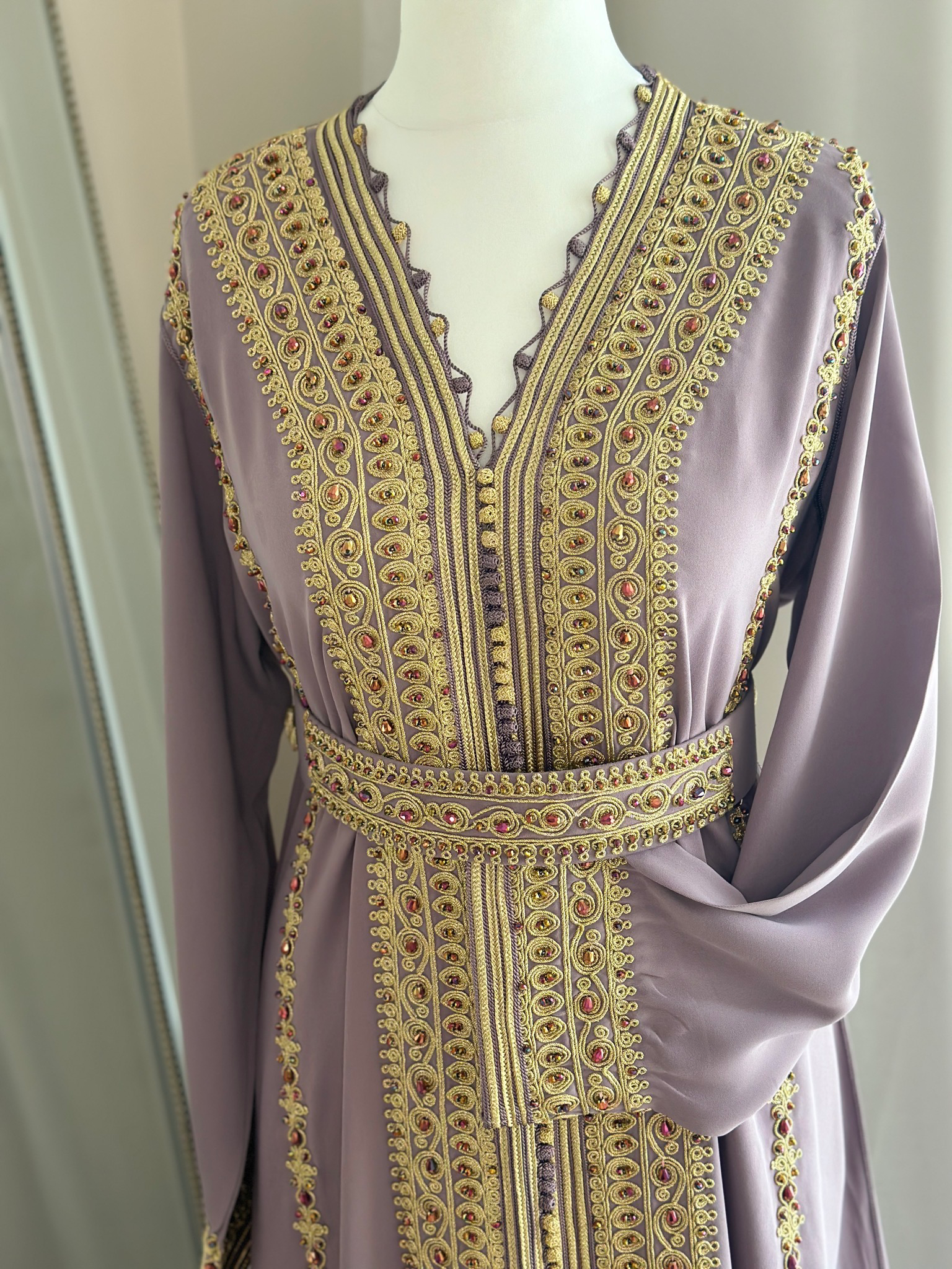Kaftan Leyla In Nude Pearl