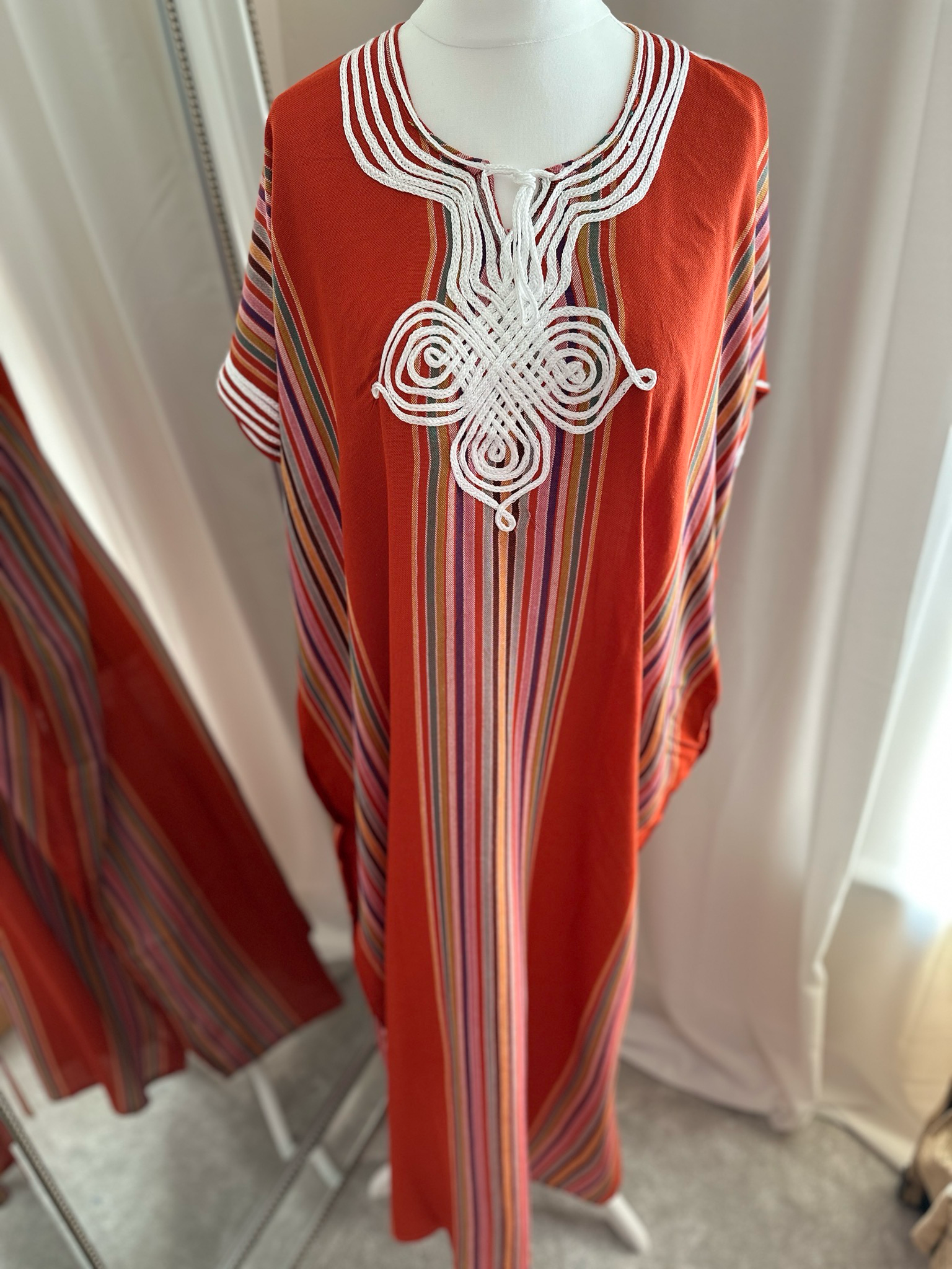 Moroccan Gandoura In Orange