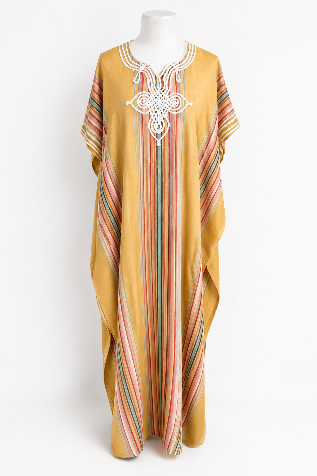 Moroccan Gandoura in Mustard