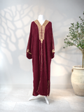 Velvet Gandoura in Burgundy