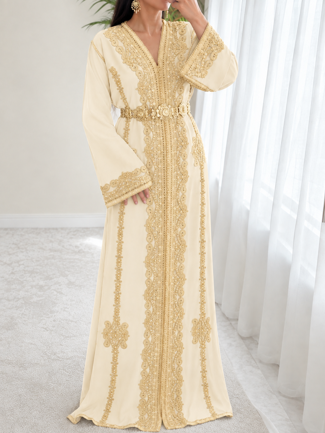 Kaftan Amira in Light Beige